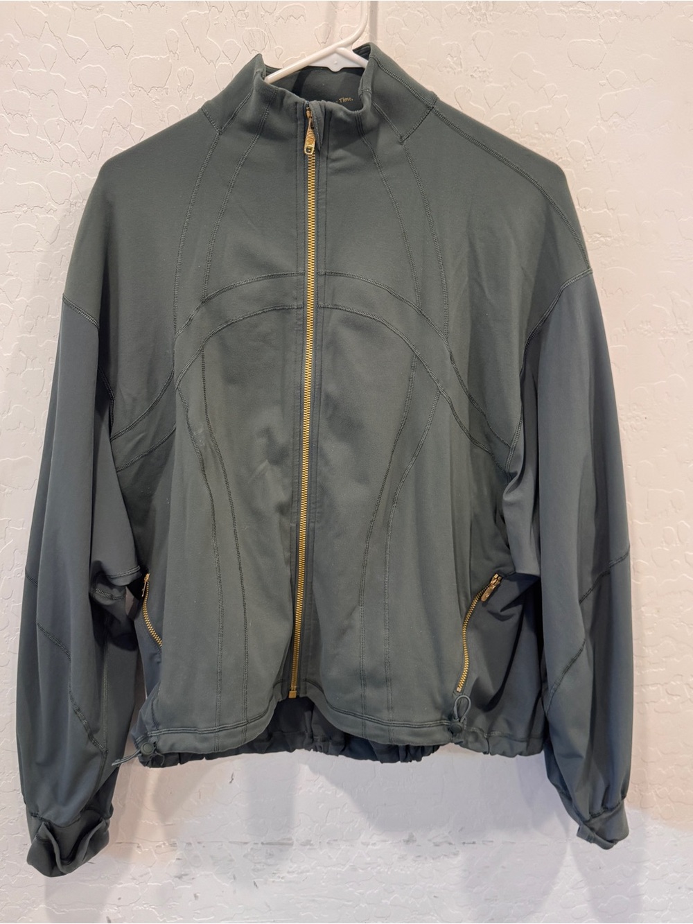 lululemon athletica Olive Green Define Relaxed Jacket with Gold Zippers